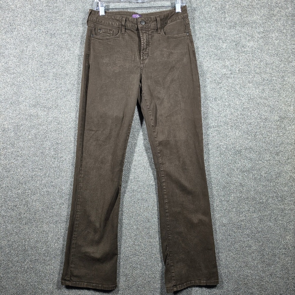 NYDJ Jeans Womens‎ 10 Bootcut Embroidered Fleur De Lis Stretch Denim Pants Boho